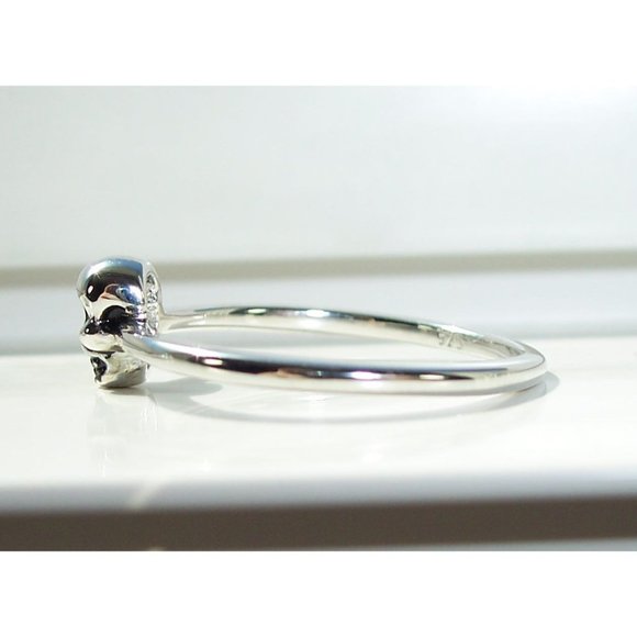 925 STERLING SILVER Dainty Phantom Skull Ring Goth Punk - Picture 7 of 14